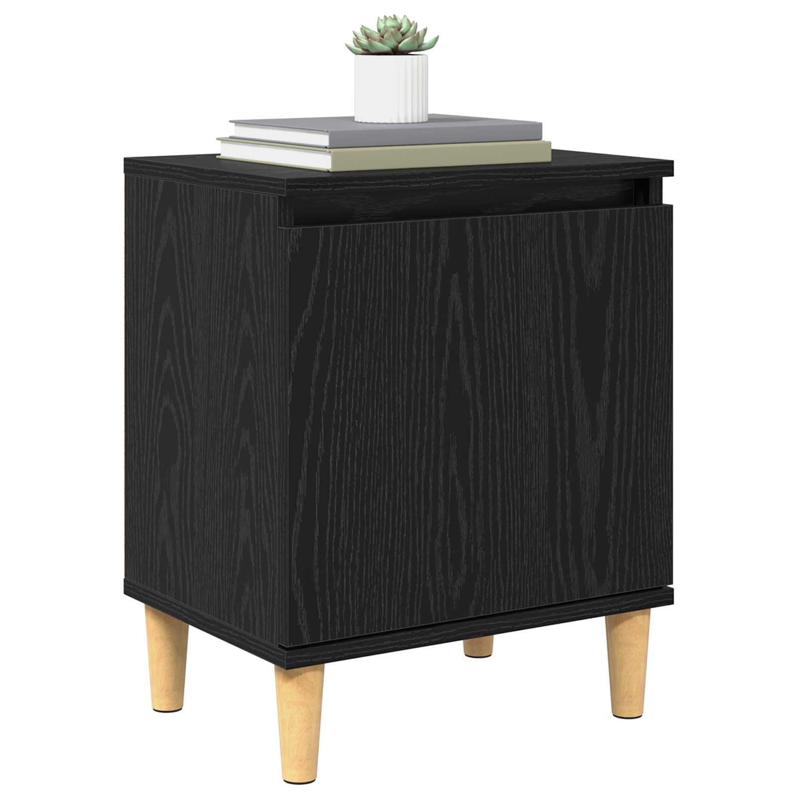 vidaXL Szafka Nocna Czarny Dąb 40 x 30 x 50 cm Materiał drewnopochodny