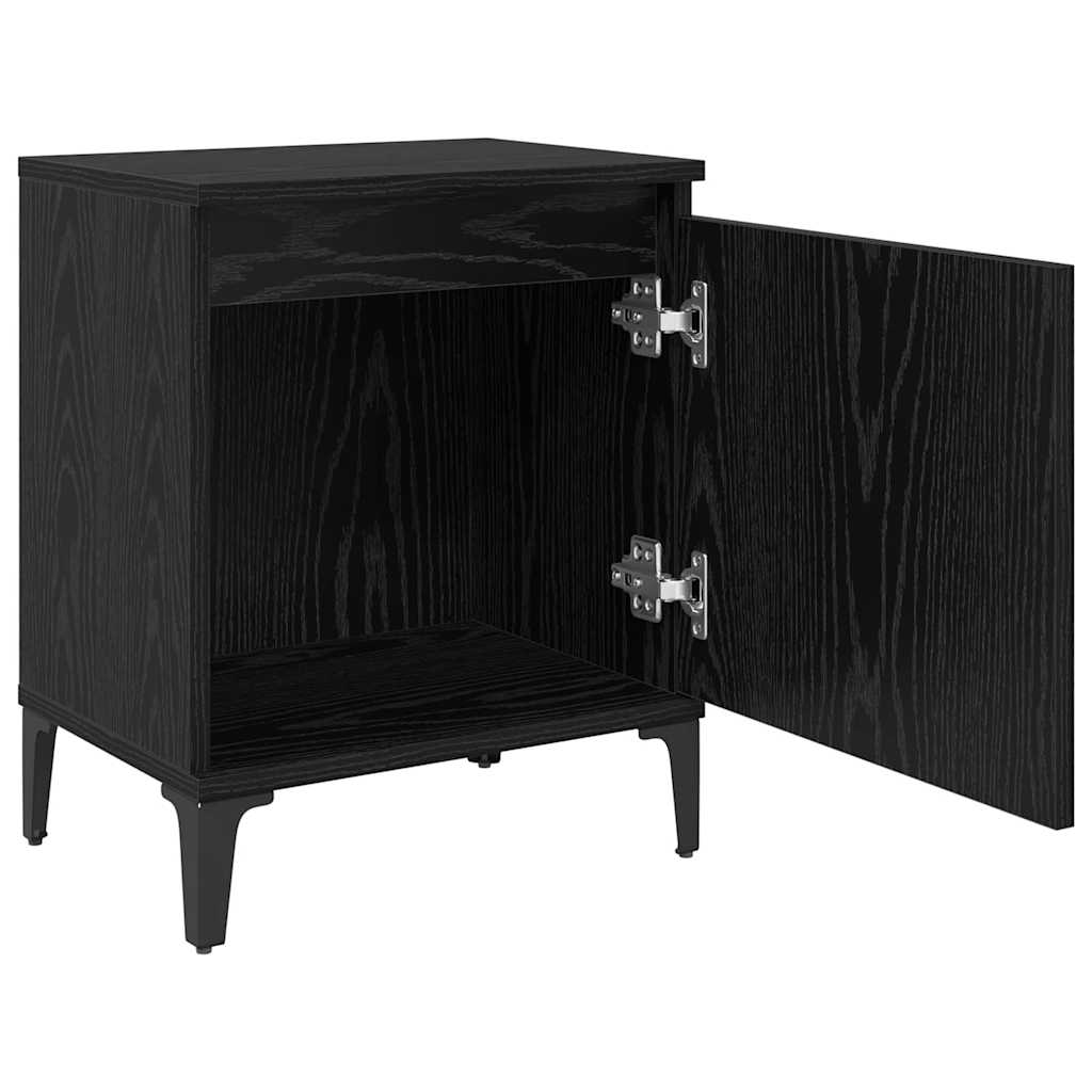 vidaXL Szafka Nocna Czarny Dąb 40 x 30 x 50 cm Materiał drewnopochodny