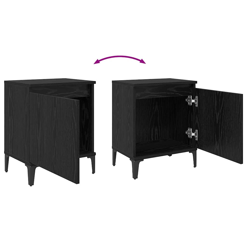 vidaXL Szafka Nocna Czarny Dąb 40 x 30 x 50 cm Materiał drewnopochodny
