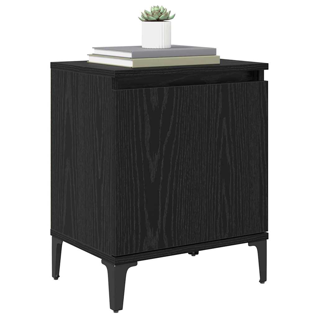 vidaXL Szafka Nocna Czarny Dąb 40 x 30 x 50 cm Materiał drewnopochodny