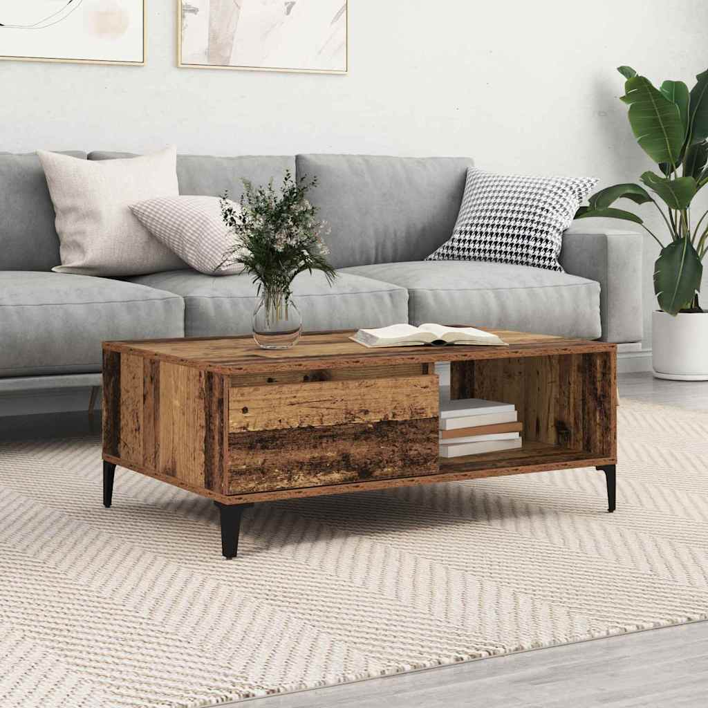 vidaXL Stolik kawowy Stare drewno 90 x 60 x 35 cm