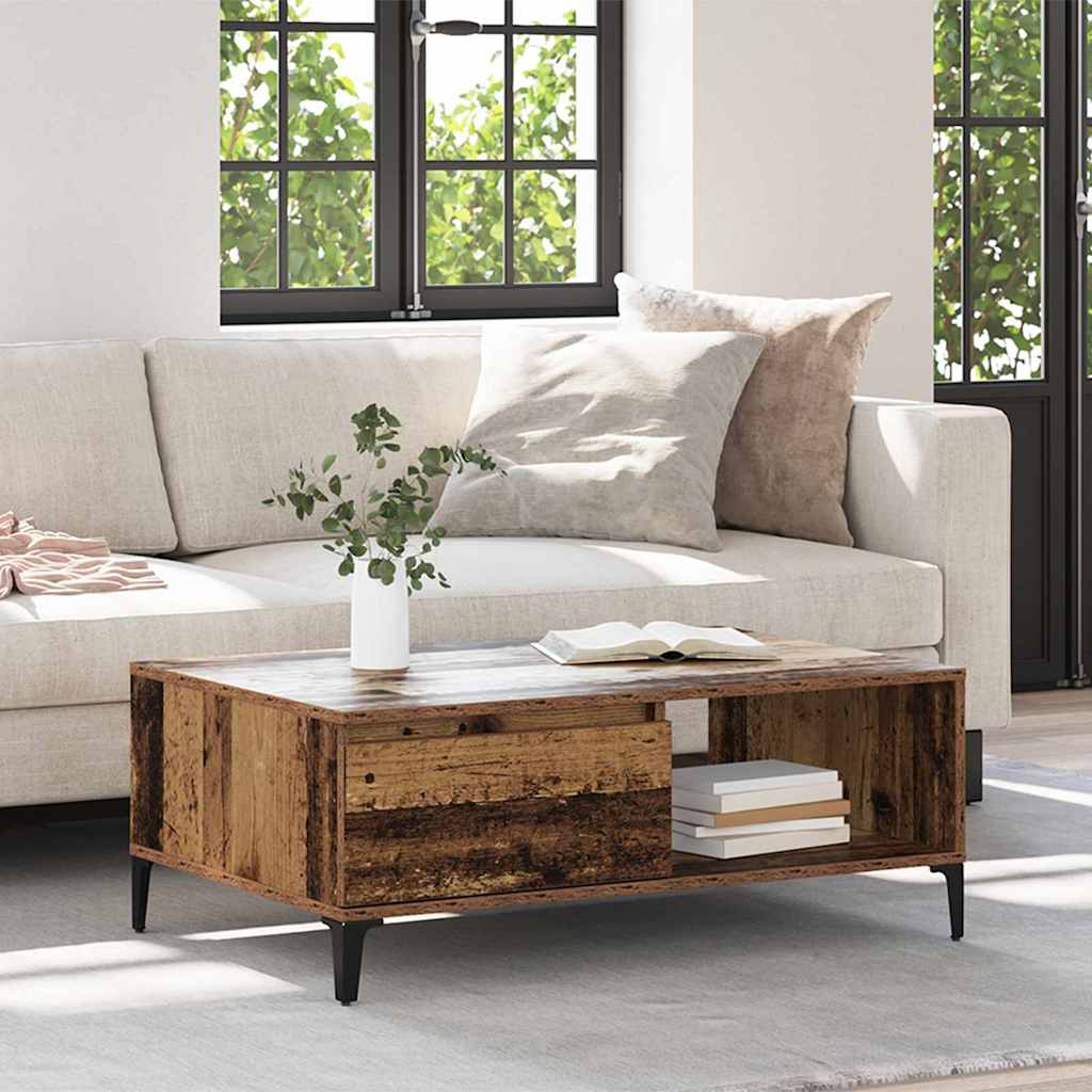 vidaXL Stolik kawowy Stare drewno 90 x 60 x 35 cm