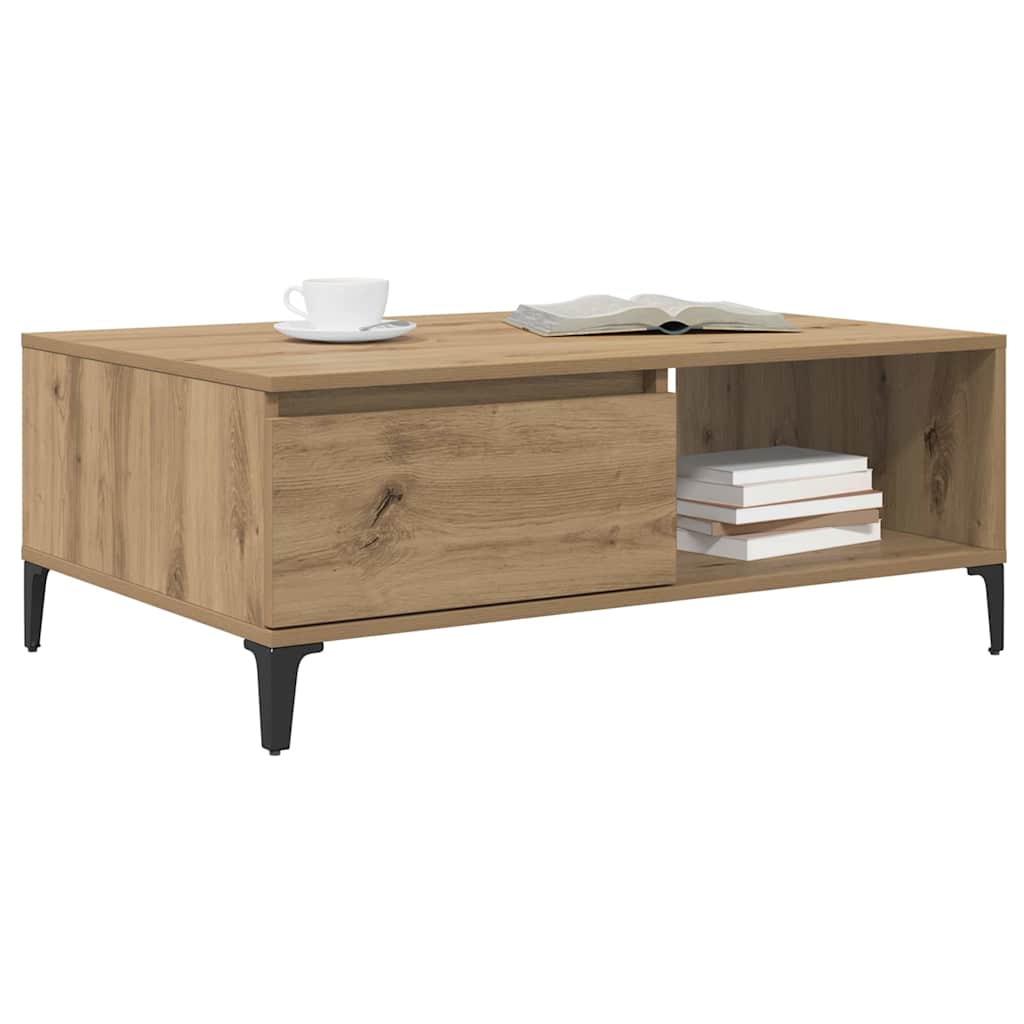 vidaXL Stolik kawowy dąb artisan 90 x 60 x 35 cm