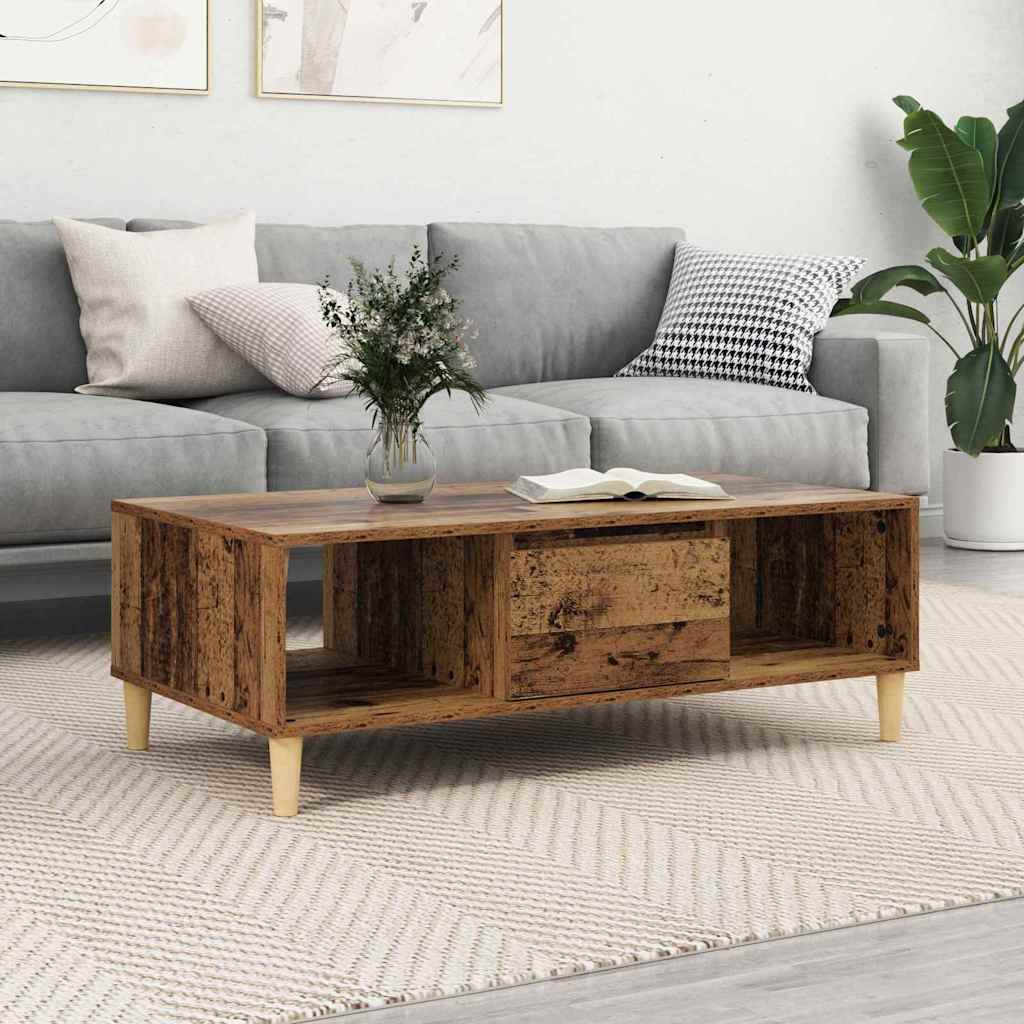 vidaXL Stolik kawowy Stare drewno 102 x 55 x 35 cm