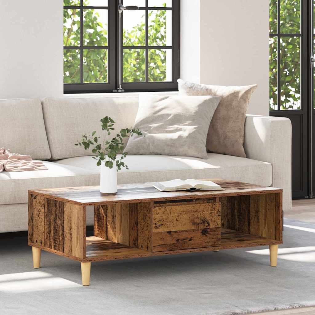 vidaXL Stolik kawowy Stare drewno 102 x 55 x 35 cm