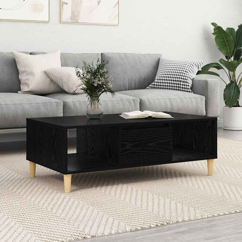 vidaXL Stolik kawowy Czarny Dąb 102 x 55 x 35 cm