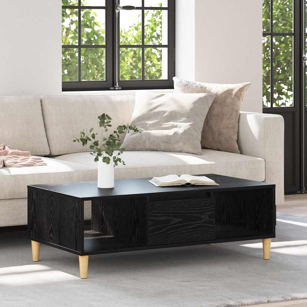 vidaXL Stolik kawowy Czarny Dąb 102 x 55 x 35 cm