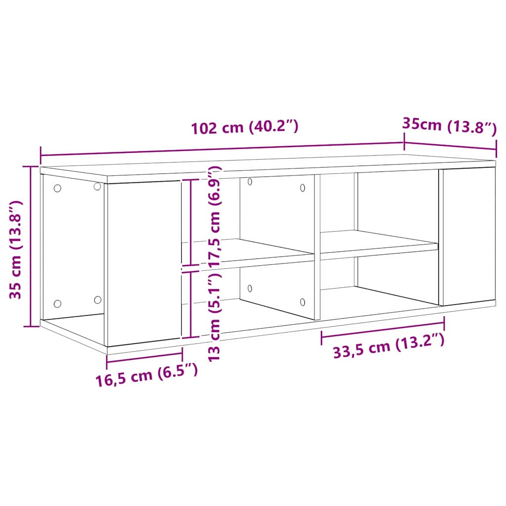 vidaXL Zestaw szafek RTV Stare drewno 102 x 35 x 35 cm
