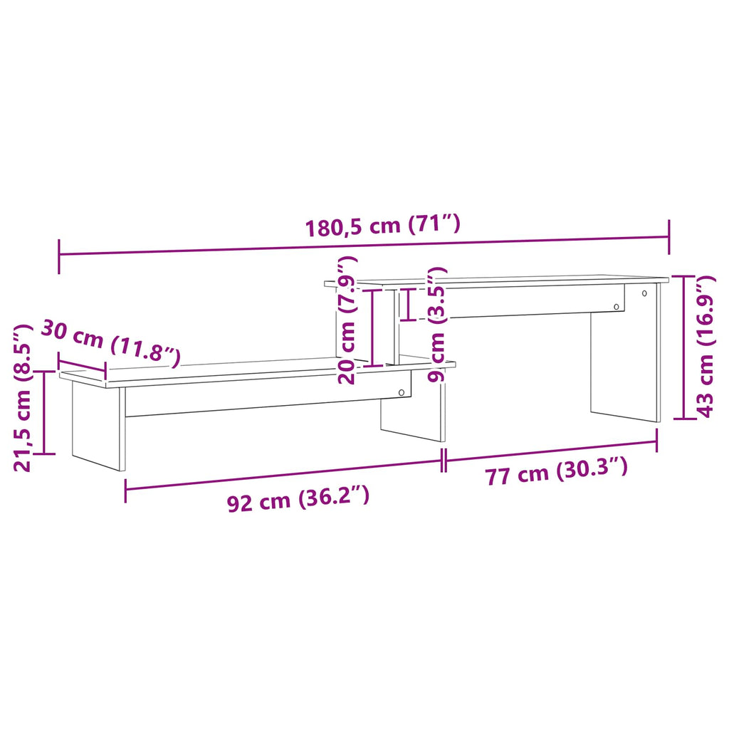 vidaXL Zestaw szafek RTV Stare drewno 180 x 30 x 43 cm