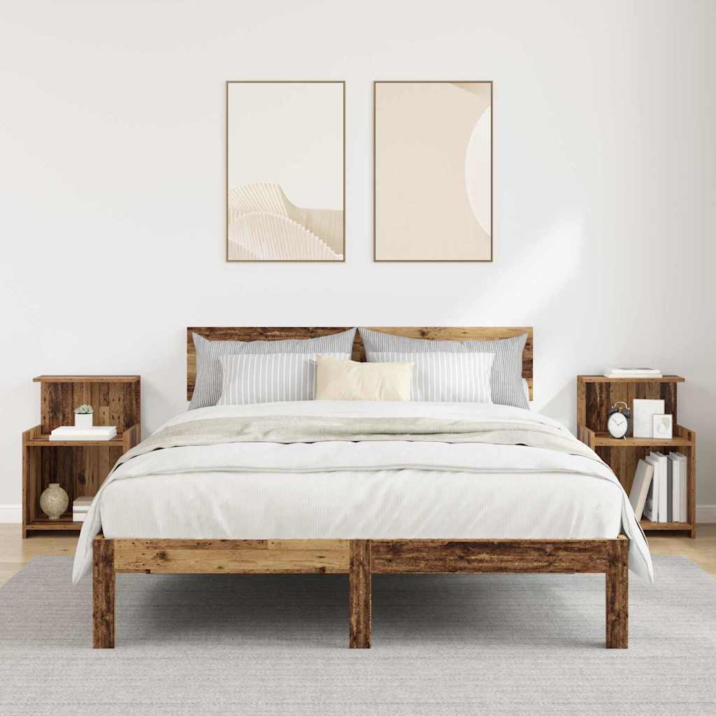vidaXL Szafka Nocna 2 pcs Stare drewno 40 x 35 x 60 cm