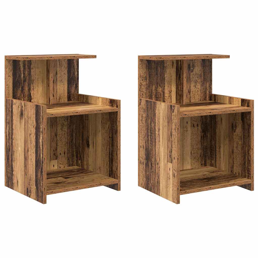 vidaXL Szafka Nocna 2 pcs Stare drewno 40 x 35 x 60 cm