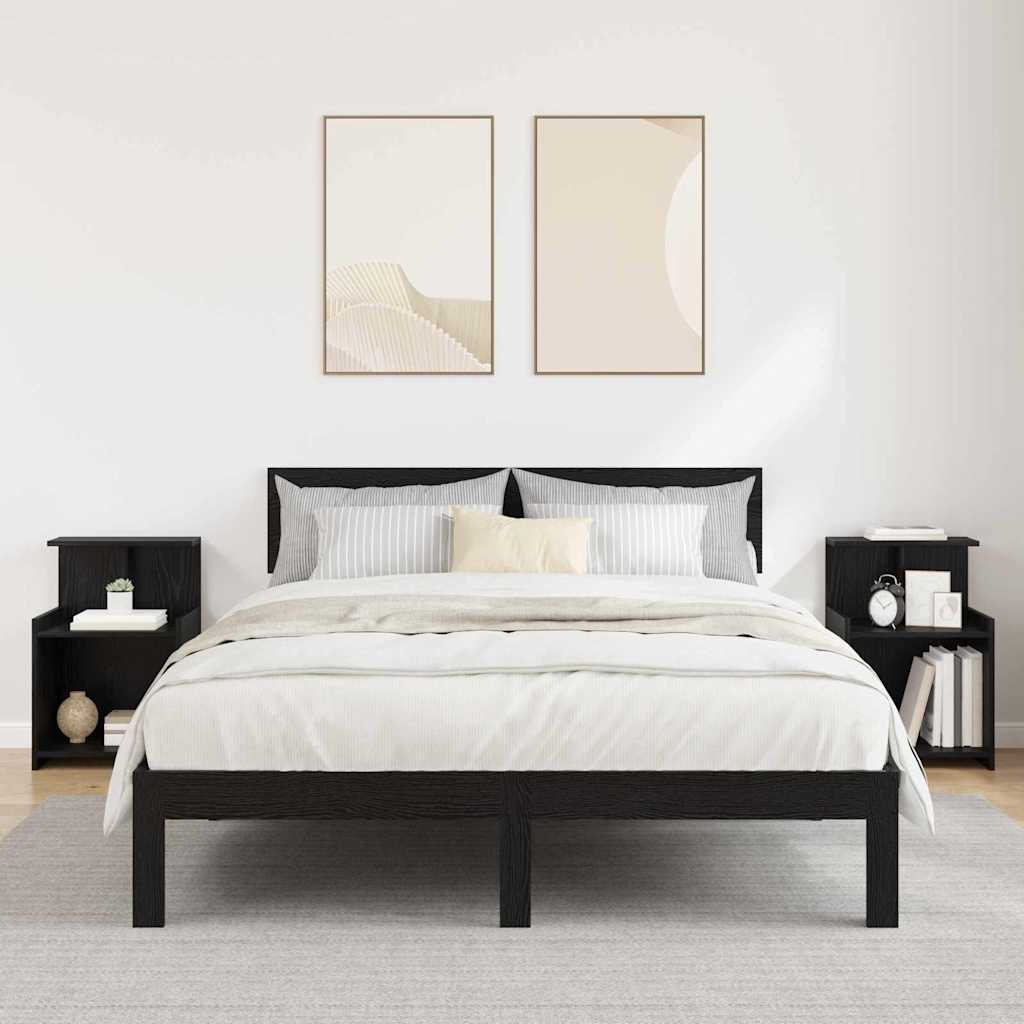 vidaXL Szafka Nocna 2 pcs Czarny Dąb 40 x 35 x 60 cm