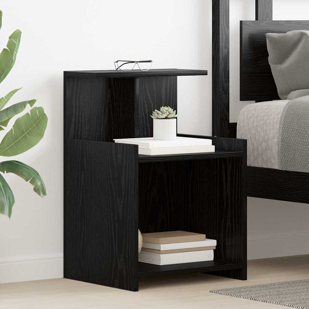 vidaXL Szafka Nocna 2 pcs Czarny Dąb 40 x 35 x 60 cm