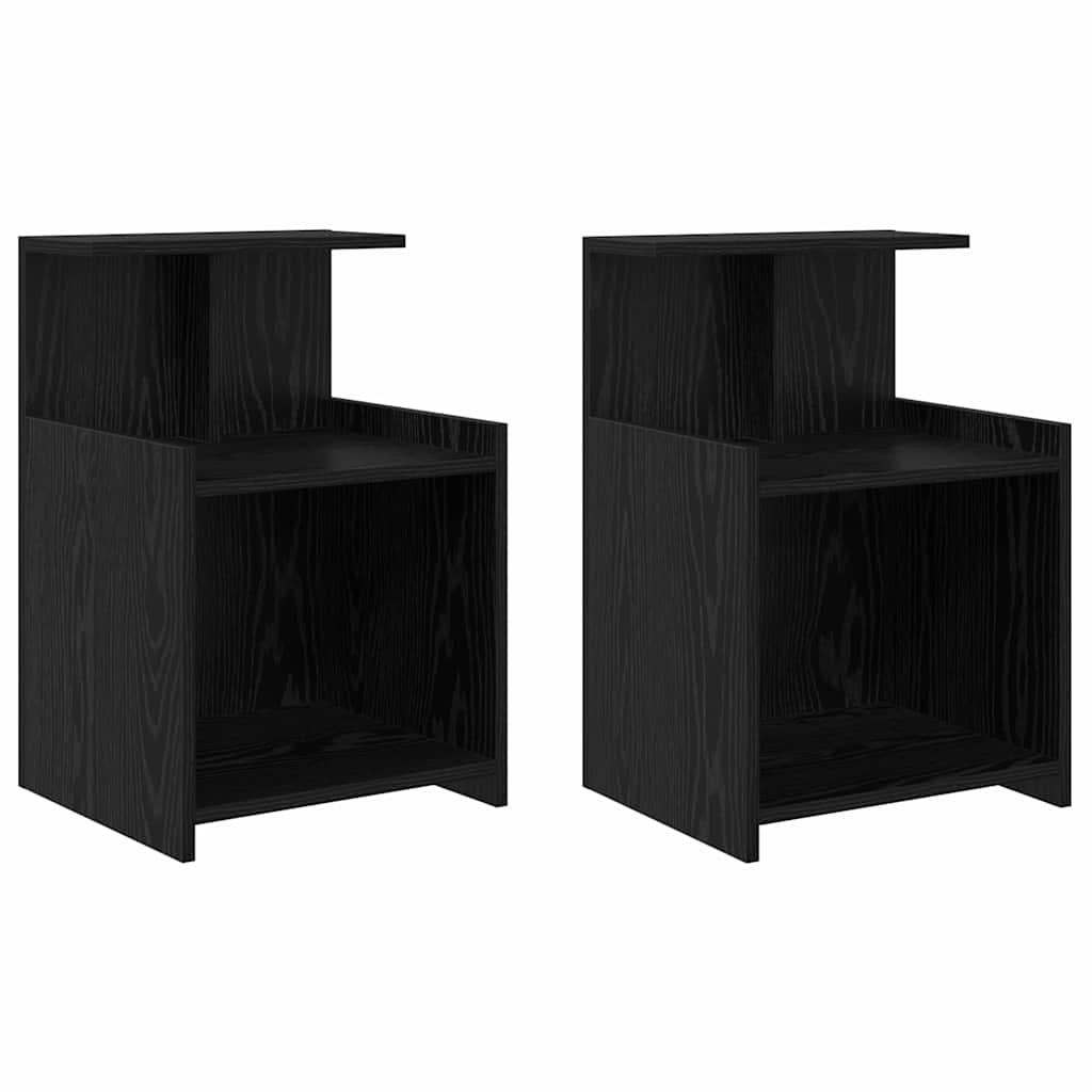vidaXL Szafka Nocna 2 pcs Czarny Dąb 40 x 35 x 60 cm