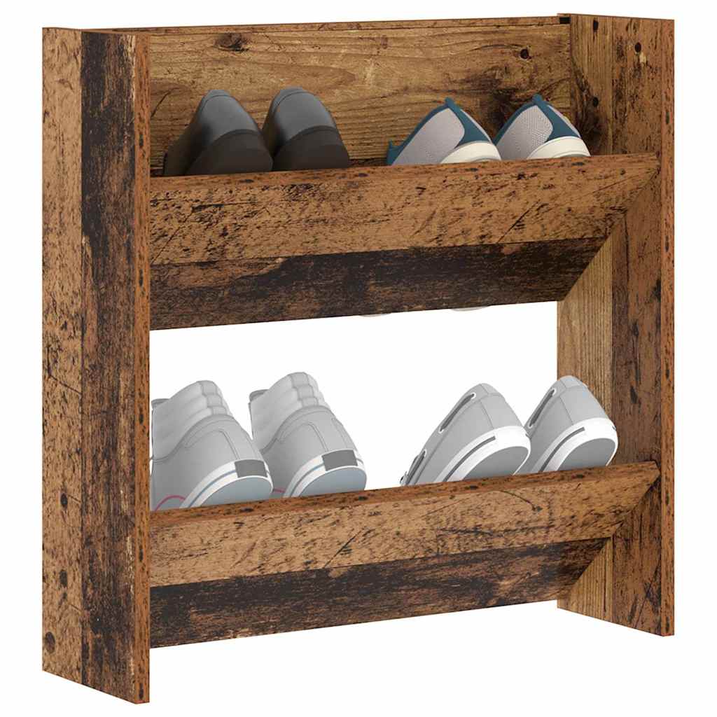 vidaXL Szafka na buty z półką Stare drewno 60 x 18 x 60 cm