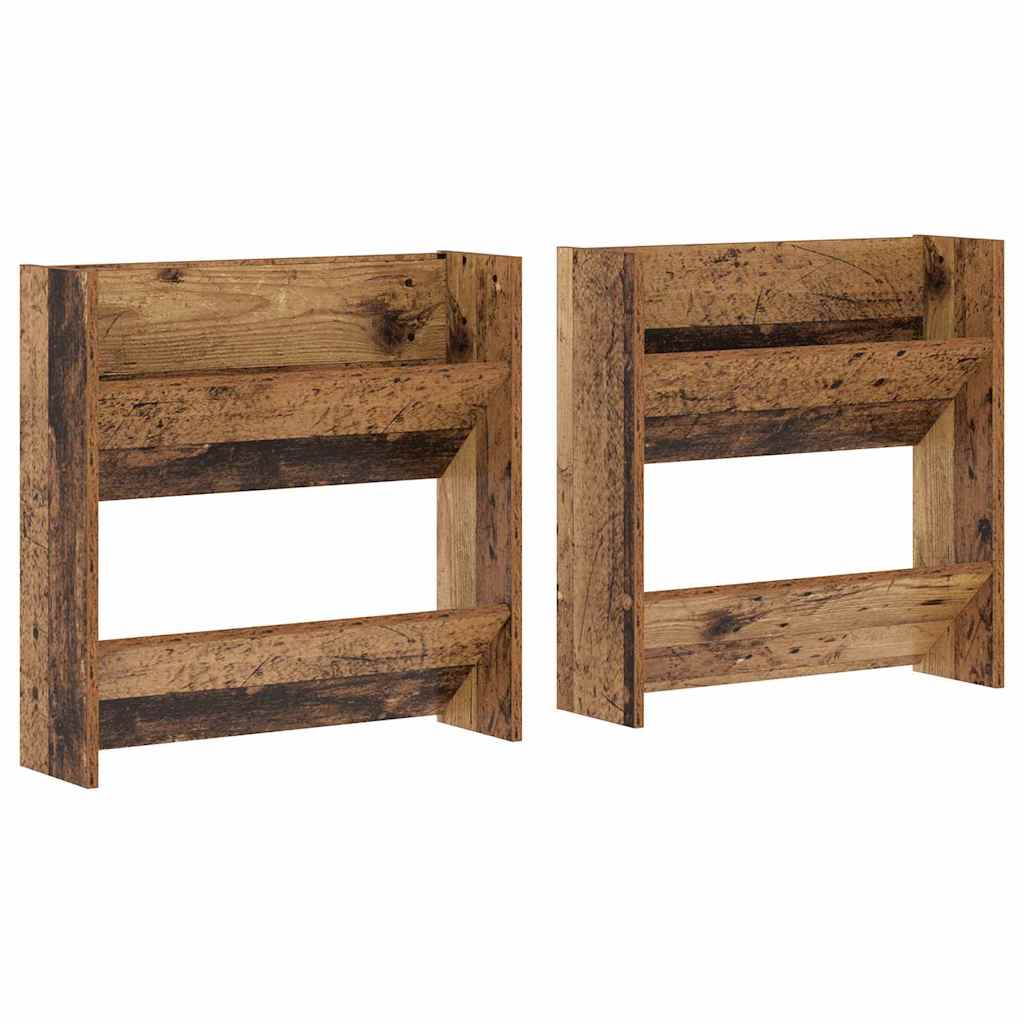 vidaXL Szafka na buty z półką 2 pcs Stare drewno 60 x 18 x 60 cm