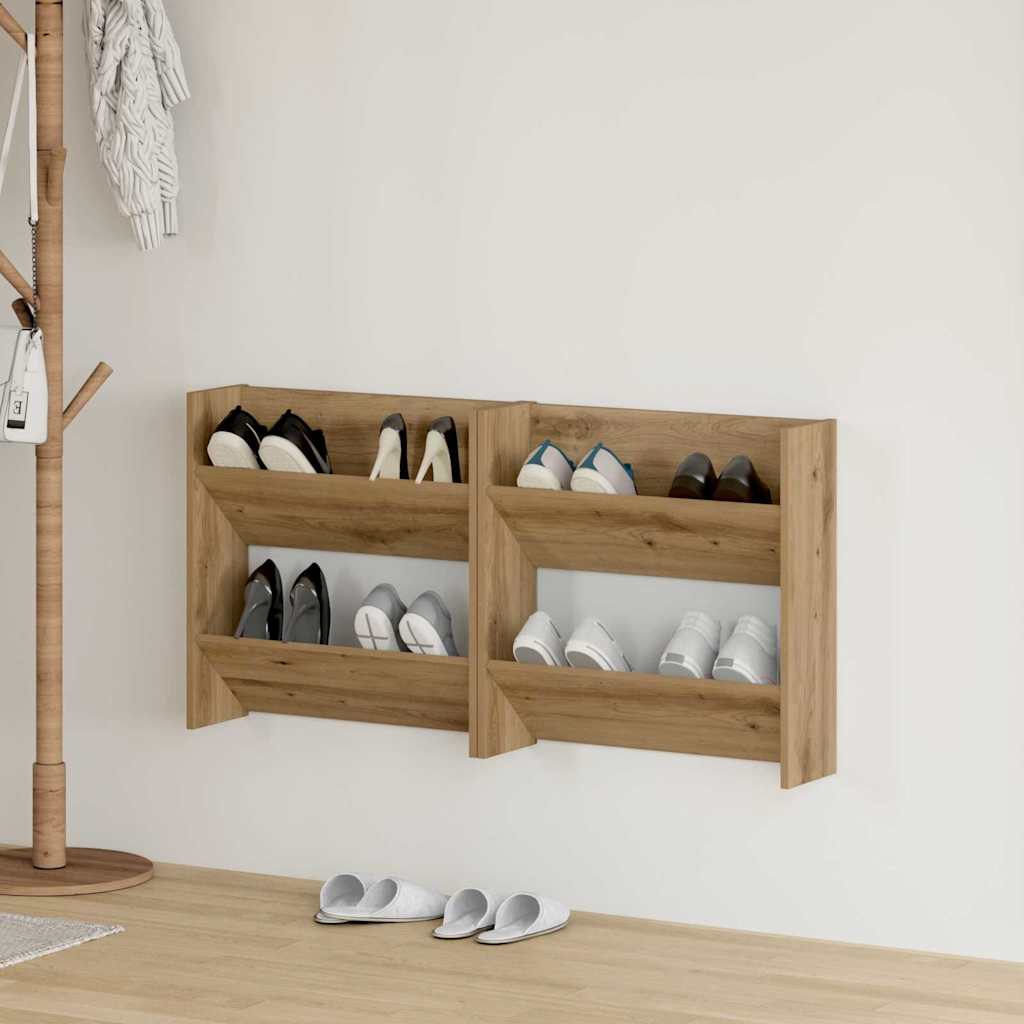 vidaXL Szafka na buty z półką 2 pcs Dąb rzemieślniczy 60 x 18 x 60 cm