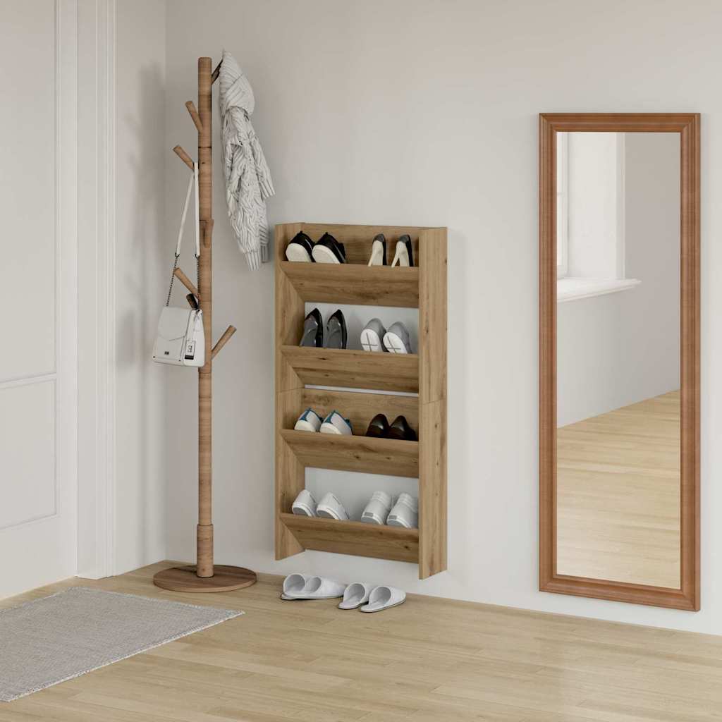vidaXL Szafka na buty z półką 2 pcs Dąb rzemieślniczy 60 x 18 x 60 cm