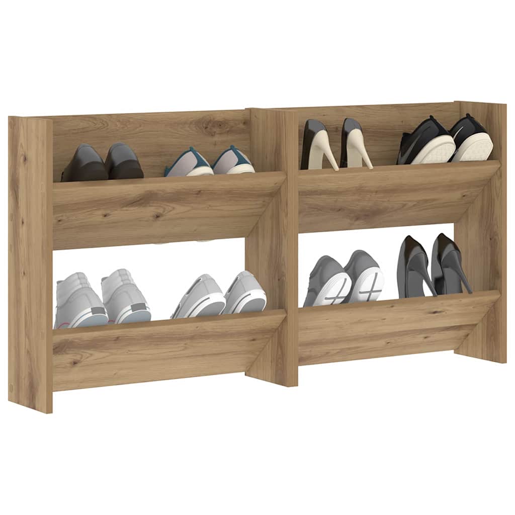 vidaXL Szafka na buty z półką 2 pcs Dąb rzemieślniczy 60 x 18 x 60 cm