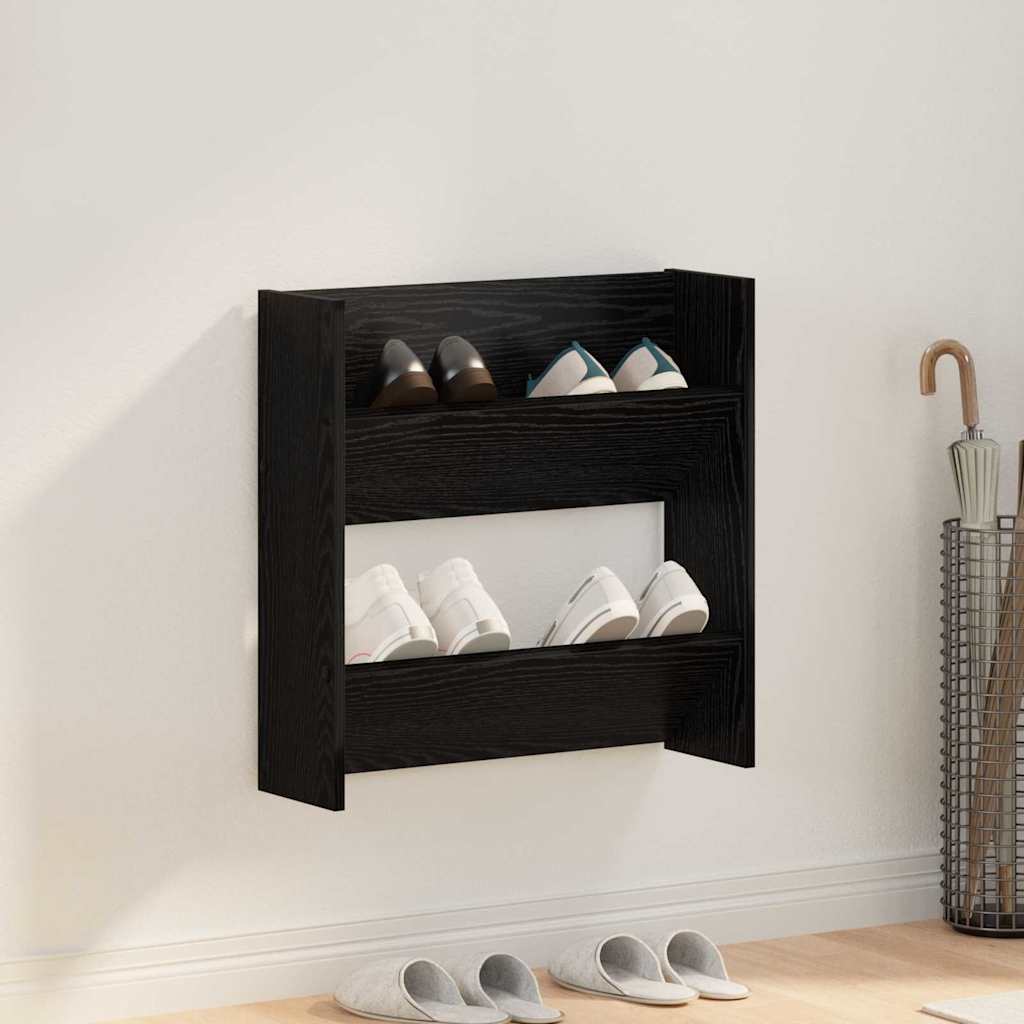 vidaXL Szafka na buty z półką Czarny Dąb 60 x 18 x 60 cm