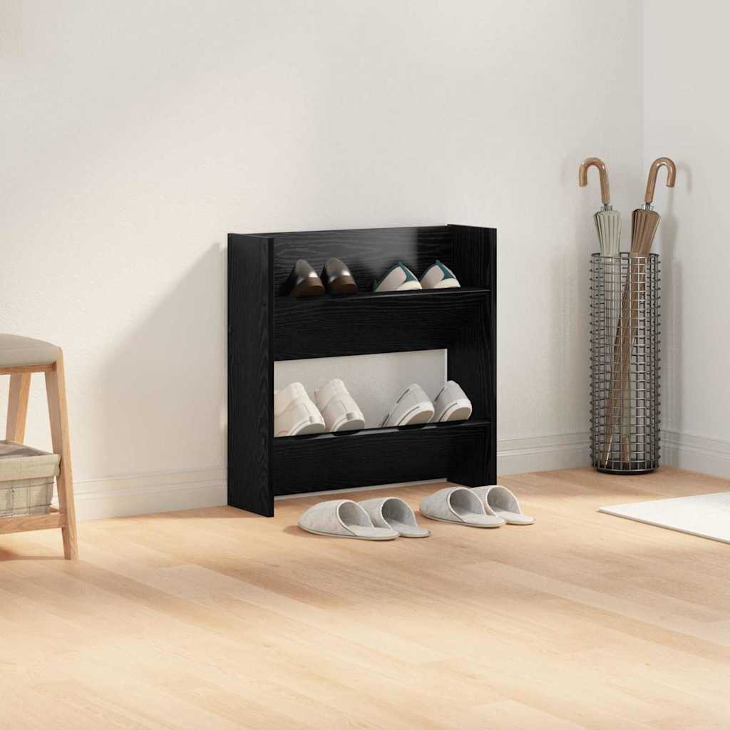vidaXL Szafka na buty z półką Czarny Dąb 60 x 18 x 60 cm