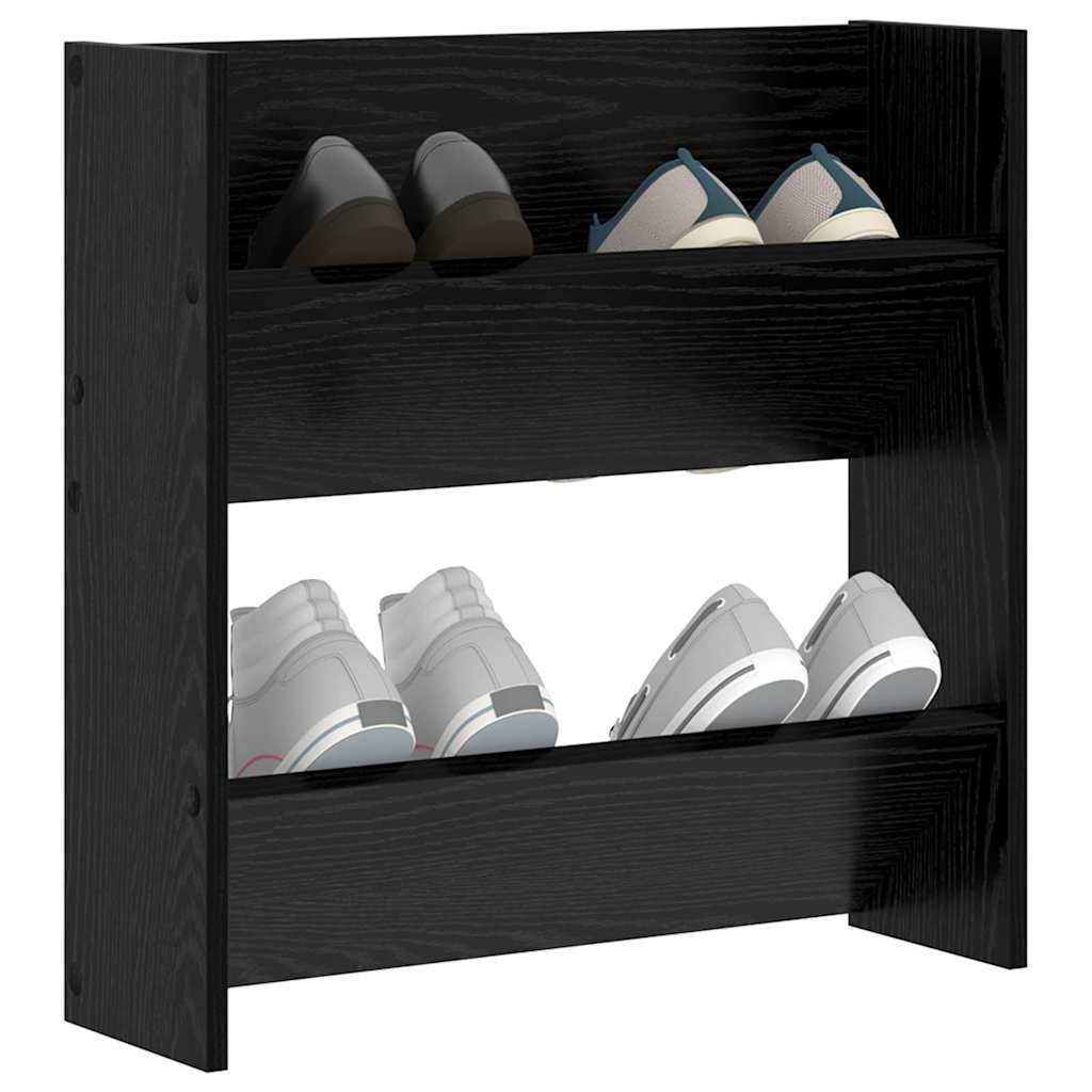 vidaXL Szafka na buty z półką Czarny Dąb 60 x 18 x 60 cm