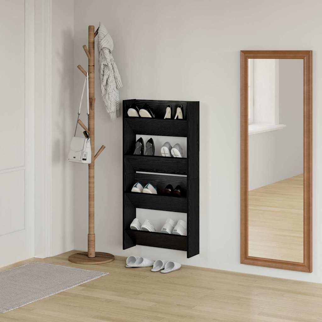 vidaXL Szafka na buty z półką 2 pcs Czarny Dąb 60 x 18 x 60 cm