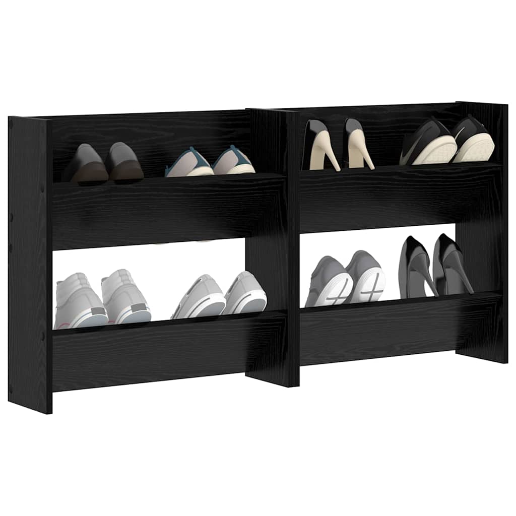 vidaXL Szafka na buty z półką 2 pcs Czarny Dąb 60 x 18 x 60 cm