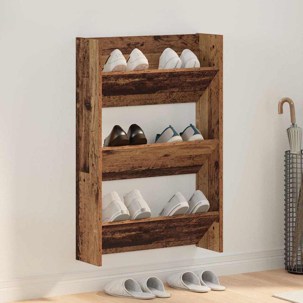 vidaXL Szafka na buty z półką Stare drewno 60 x 18 x 90 cm