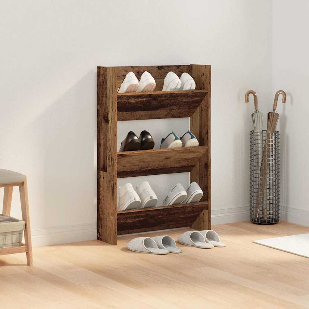 vidaXL Szafka na buty z półką Stare drewno 60 x 18 x 90 cm