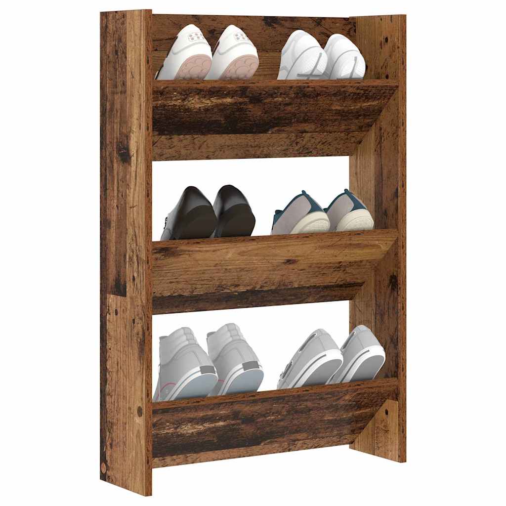 vidaXL Szafka na buty z półką Stare drewno 60 x 18 x 90 cm