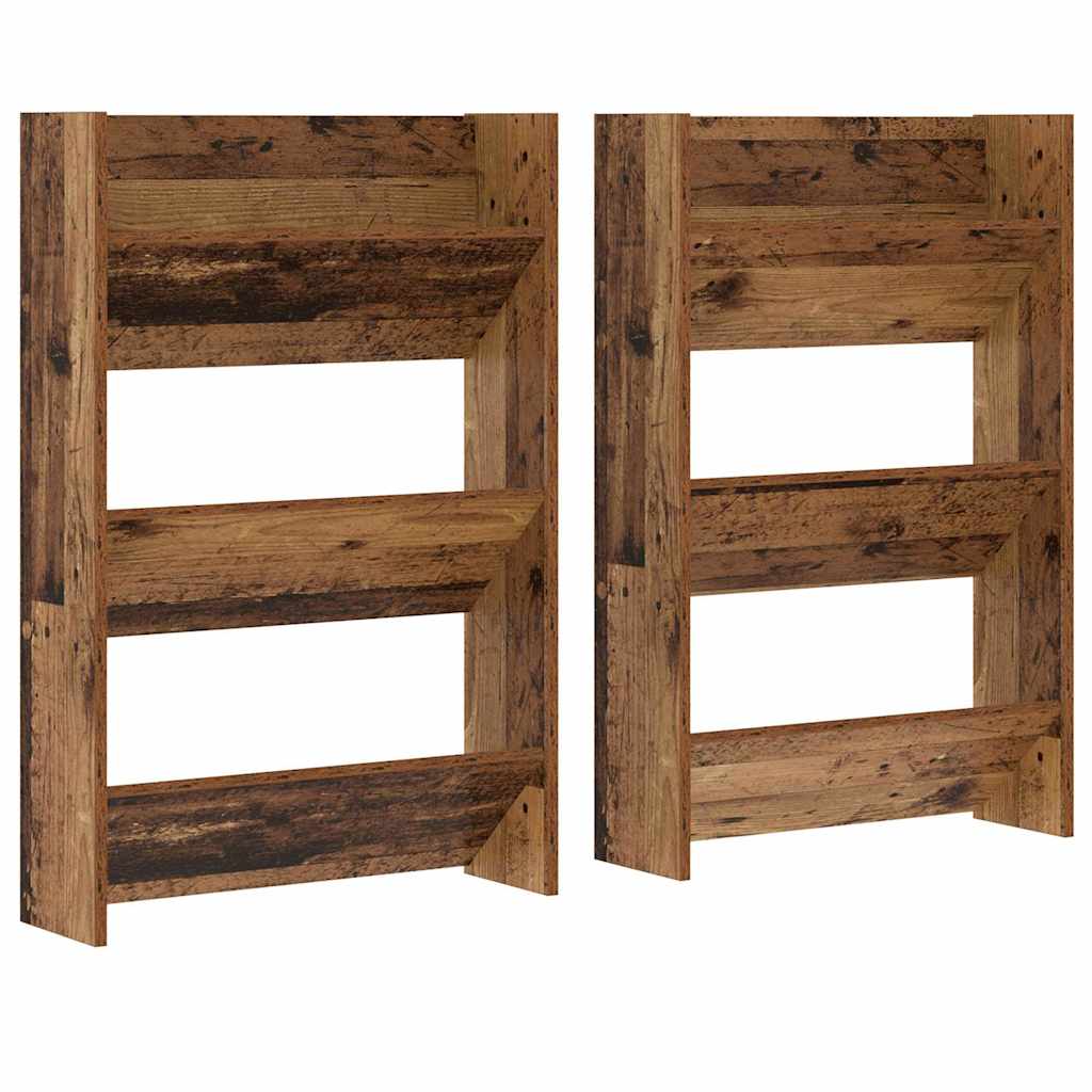 vidaXL Szafka na buty z półką 2 pcs Stare drewno 60 x 18 x 90 cm