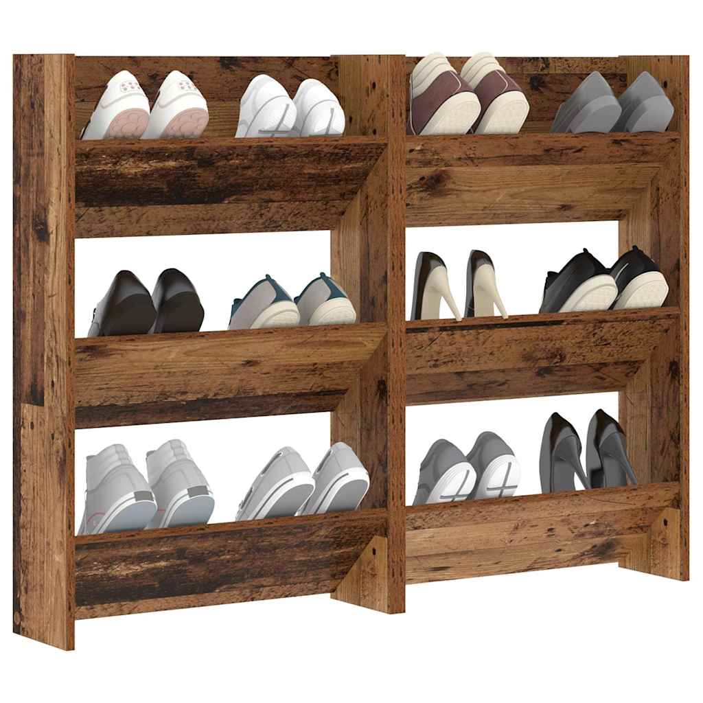 vidaXL Szafka na buty z półką 2 pcs Stare drewno 60 x 18 x 90 cm