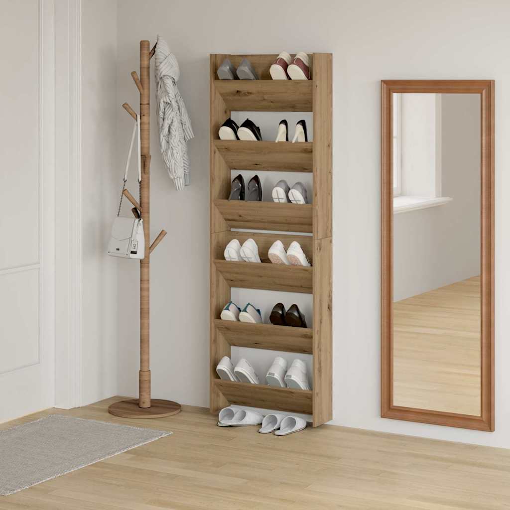 vidaXL Szafka na buty z półką 2 pcs Dąb rzemieślniczy 60 x 18 x 90 cm