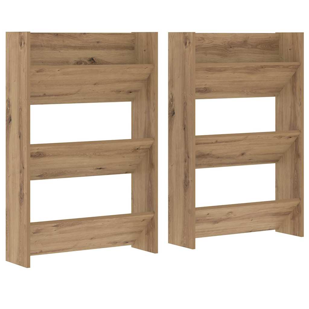 vidaXL Szafka na buty z półką 2 pcs Dąb rzemieślniczy 60 x 18 x 90 cm