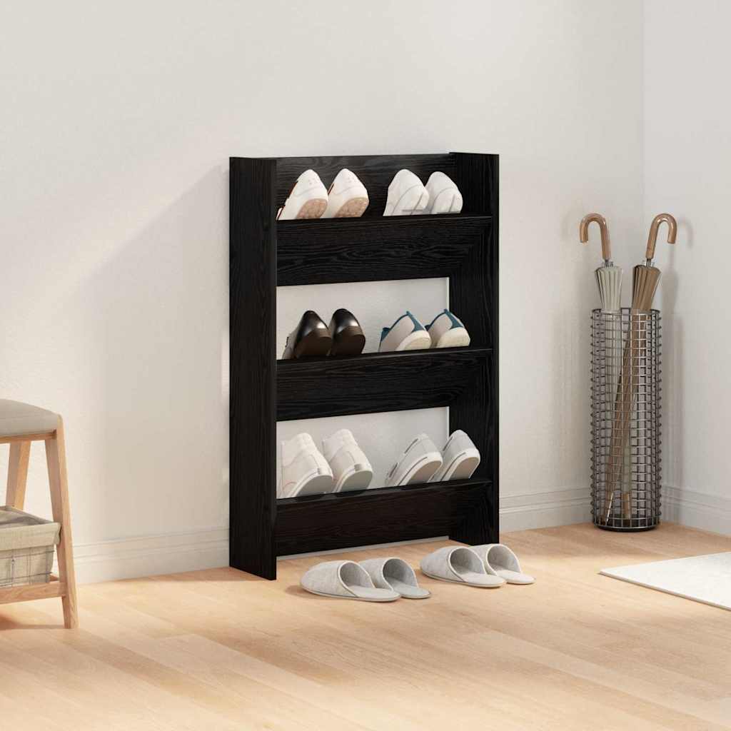 vidaXL Szafka na buty z półką Czarny Dąb 60 x 18 x 90 cm