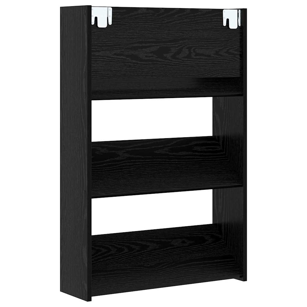 vidaXL Szafka na buty z półką Czarny Dąb 60 x 18 x 90 cm