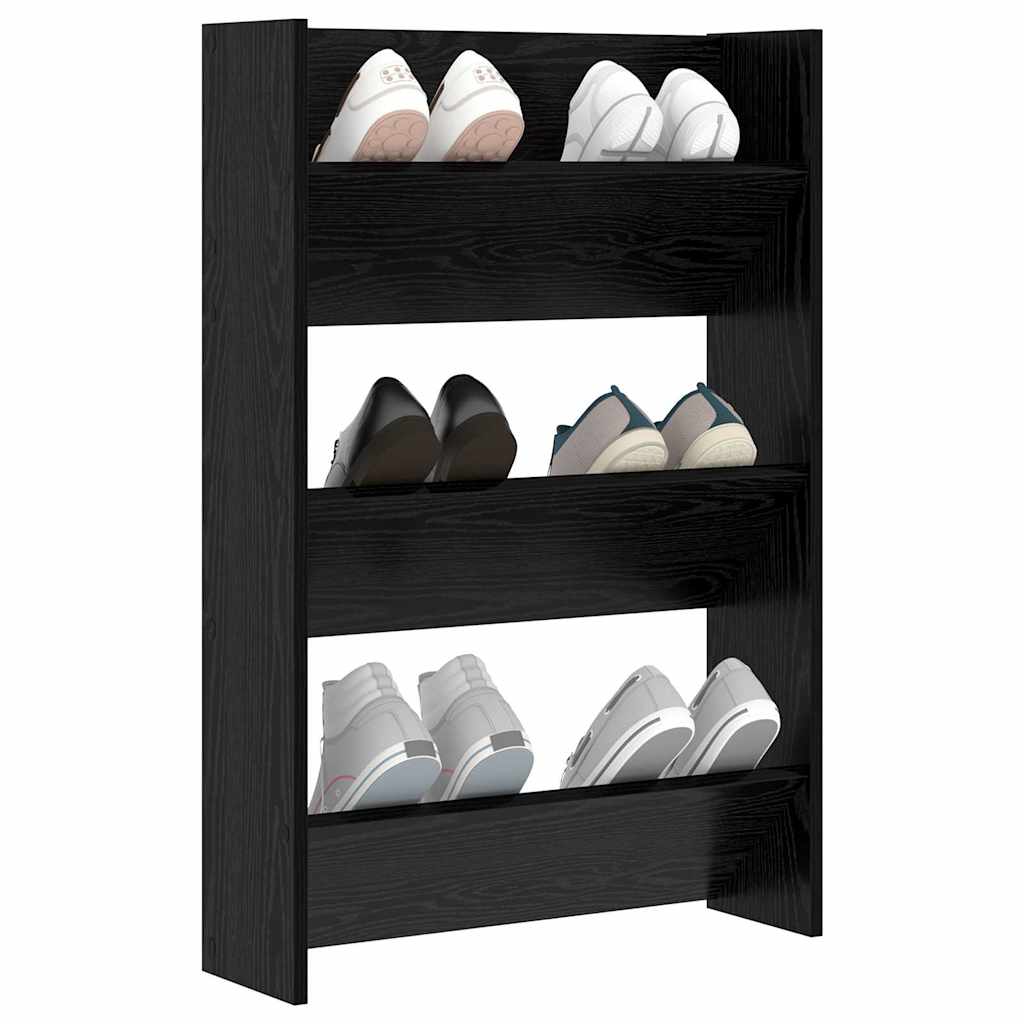vidaXL Szafka na buty z półką Czarny Dąb 60 x 18 x 90 cm