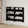vidaXL Szafka na buty z półką 2 pcs Czarny Dąb 60 x 18 x 90 cm
