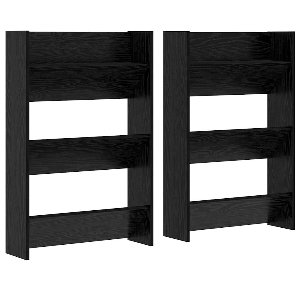 vidaXL Szafka na buty z półką 2 pcs Czarny Dąb 60 x 18 x 90 cm