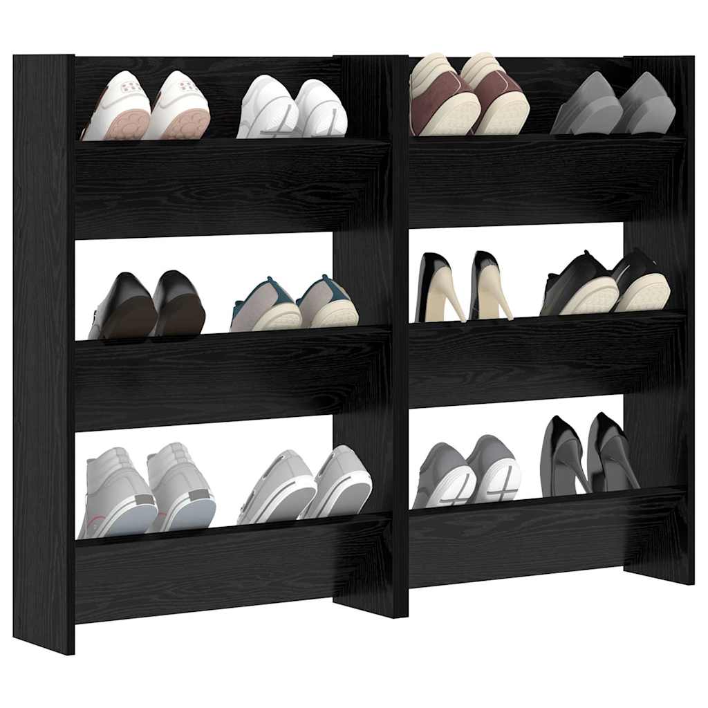 vidaXL Szafka na buty z półką 2 pcs Czarny Dąb 60 x 18 x 90 cm