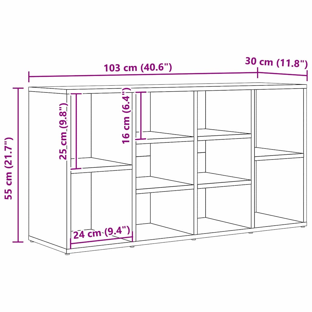 vidaXL Ławka na buty z półką Stare drewno 103 x 30 x 54,5 cm