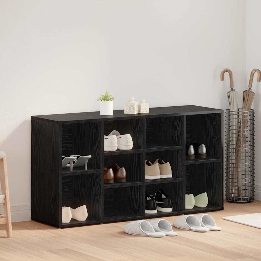 vidaXL Ławka na buty z półką Czarny Dąb 103 x 30 x 54,5 cm