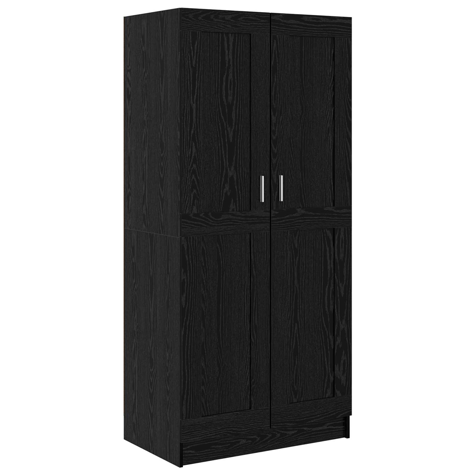 vidaXL Garderoba z półką z drzwiami Czarny Dąb 82,5 x 51,5 x 180 cm