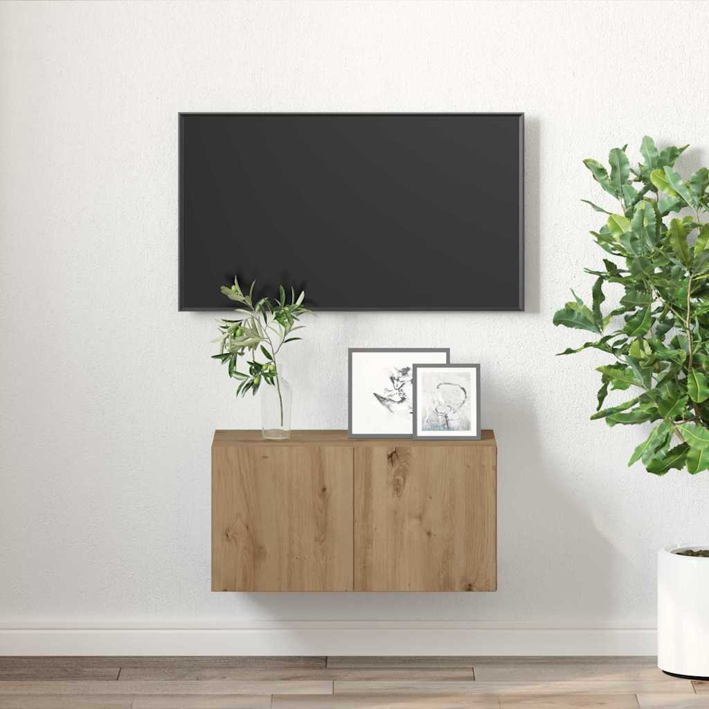 vidaXL Zestaw szafek RTV Montowane na ścianie Brązowy 60 x 30 x 30 cm