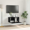vidaXL Zestaw szafek RTV Montowane na ścianie Czarny 60 x 30 x 30 cm