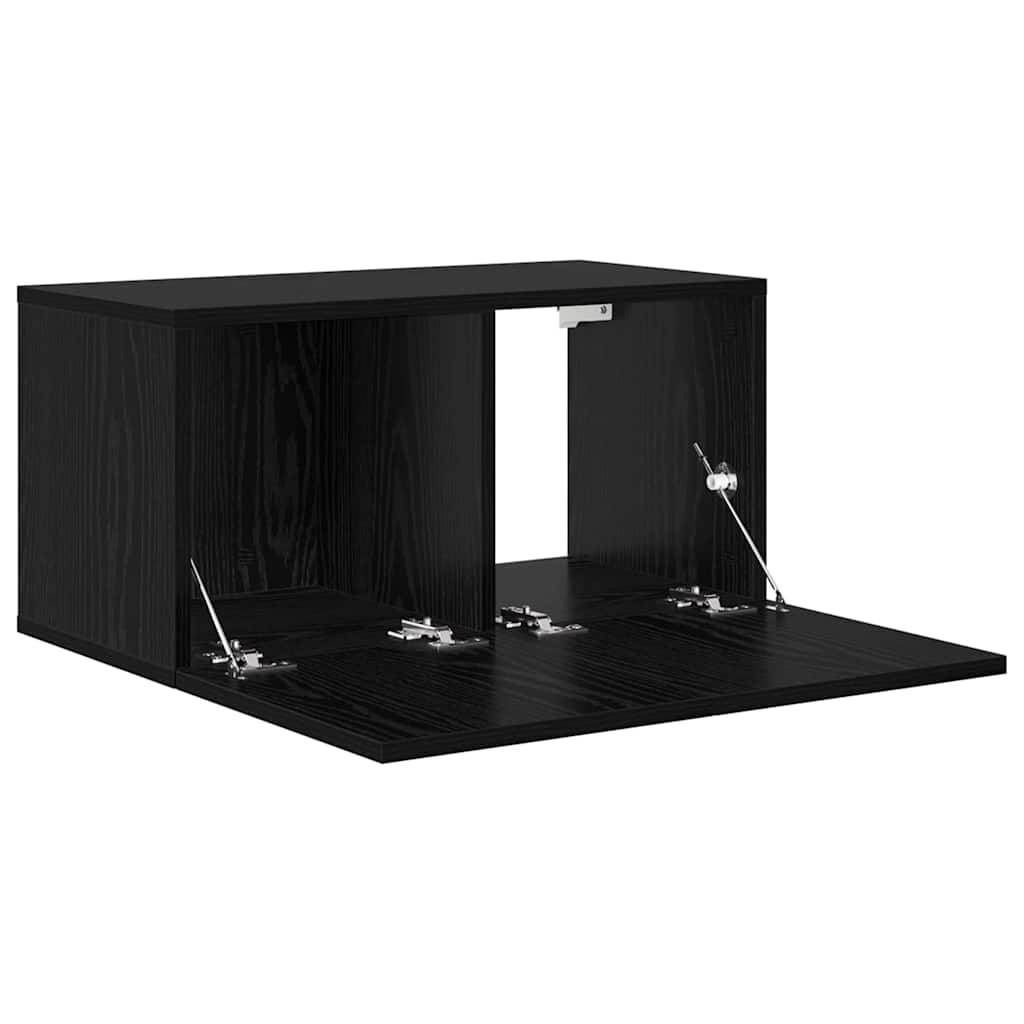 vidaXL Zestaw szafek RTV Montowane na ścianie Czarny 60 x 30 x 30 cm