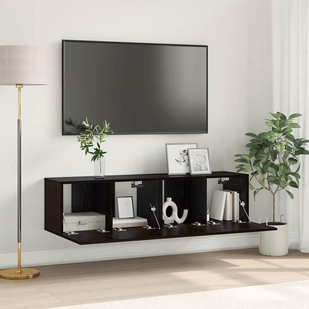 vidaXL Zestaw szafek RTV 2 pcs Czarny 60 x 30 x 30 cm