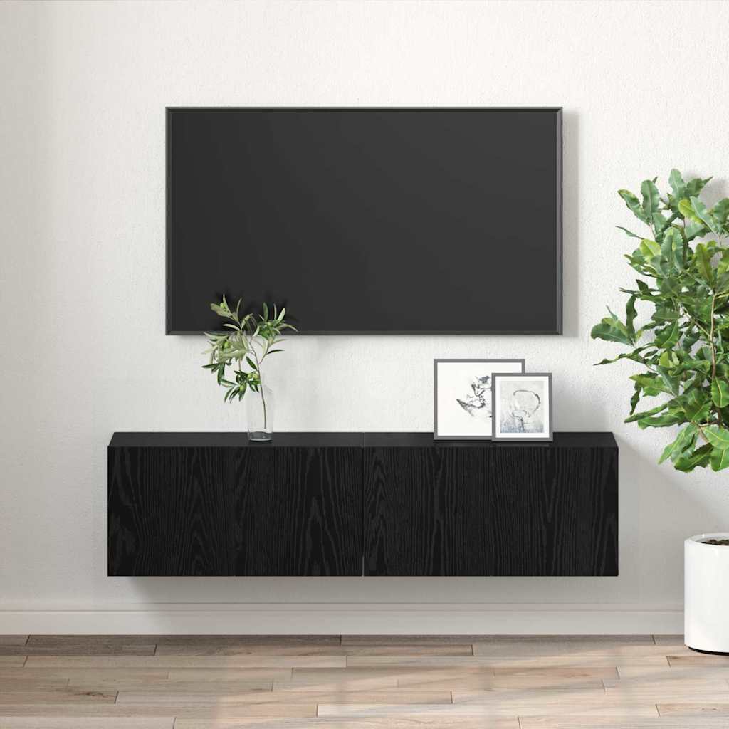 vidaXL Zestaw szafek RTV 2 pcs Czarny 60 x 30 x 30 cm