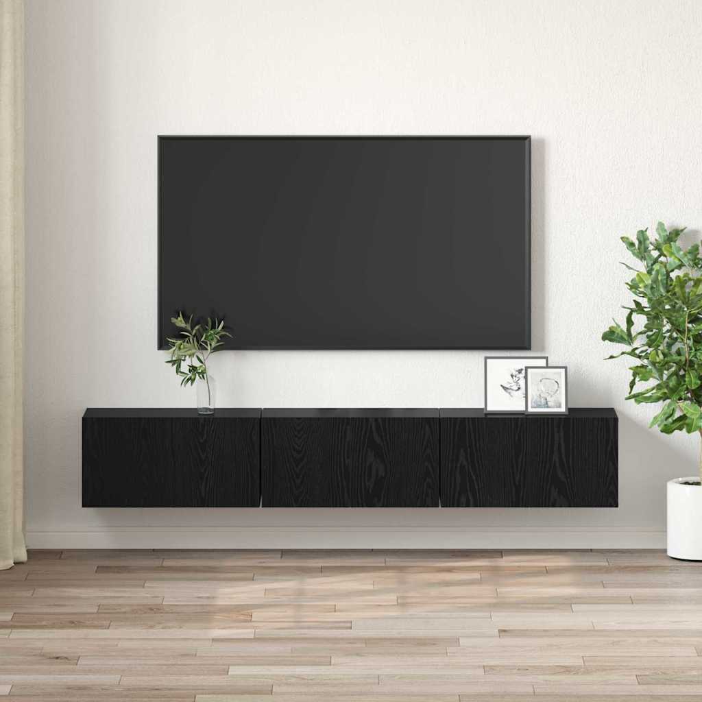 vidaXL Zestaw szafek RTV 3 pcs Czarny 60 x 30 x 30 cm